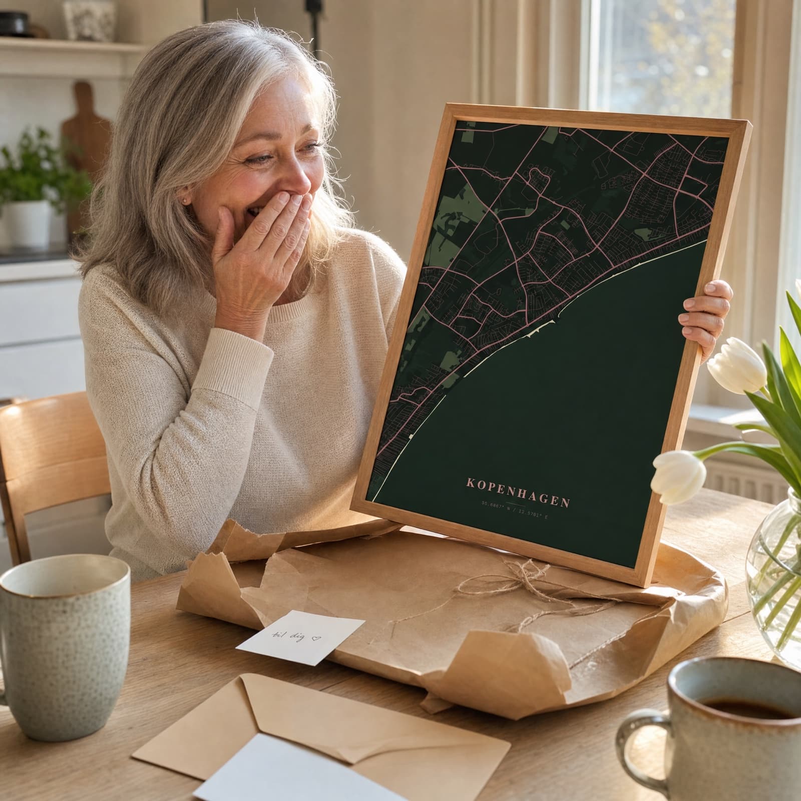 New York Map-Poster wird ausgepackt